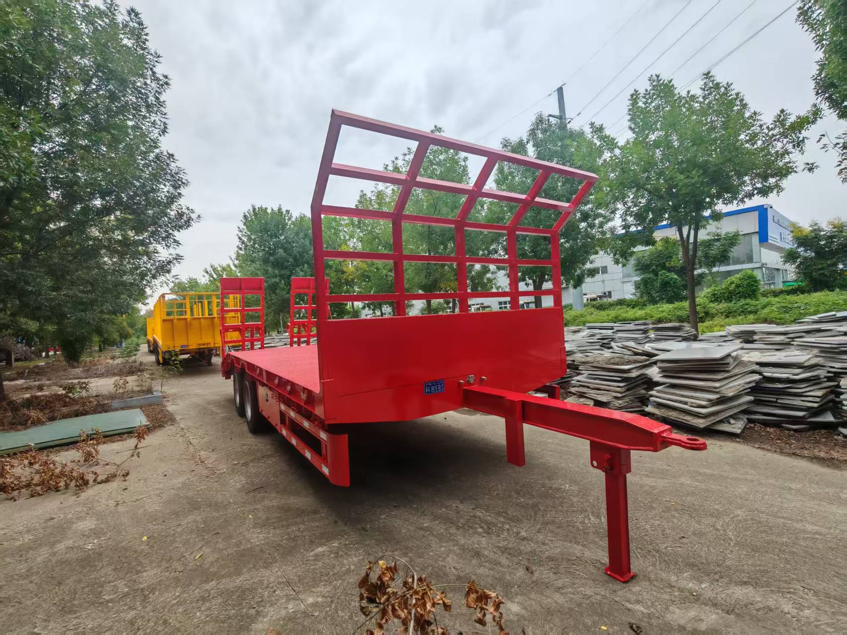2 axles flatbed semi trailer