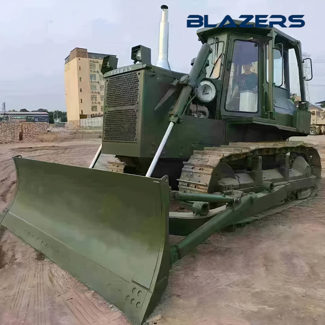 A used 16-ton Yishan QSL160 crawler bulldozer for roadbed filling
