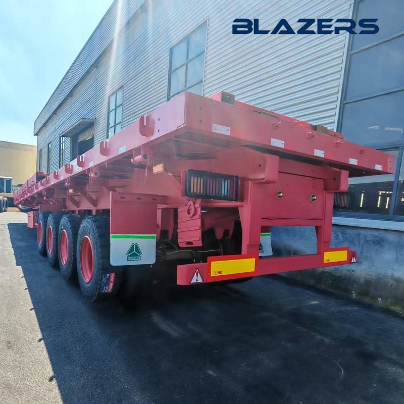 Hot Sale SINOTRUK 4 Axles 70 Tons Flatbed Trailer for Industrial Equipment Transportation
