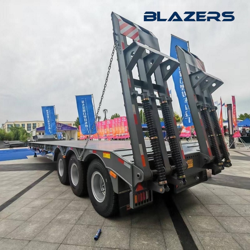 Hot Sale 3 Axles 50 Tons Flatbed Semi Trailer Bulk Goods Transportation For Congo