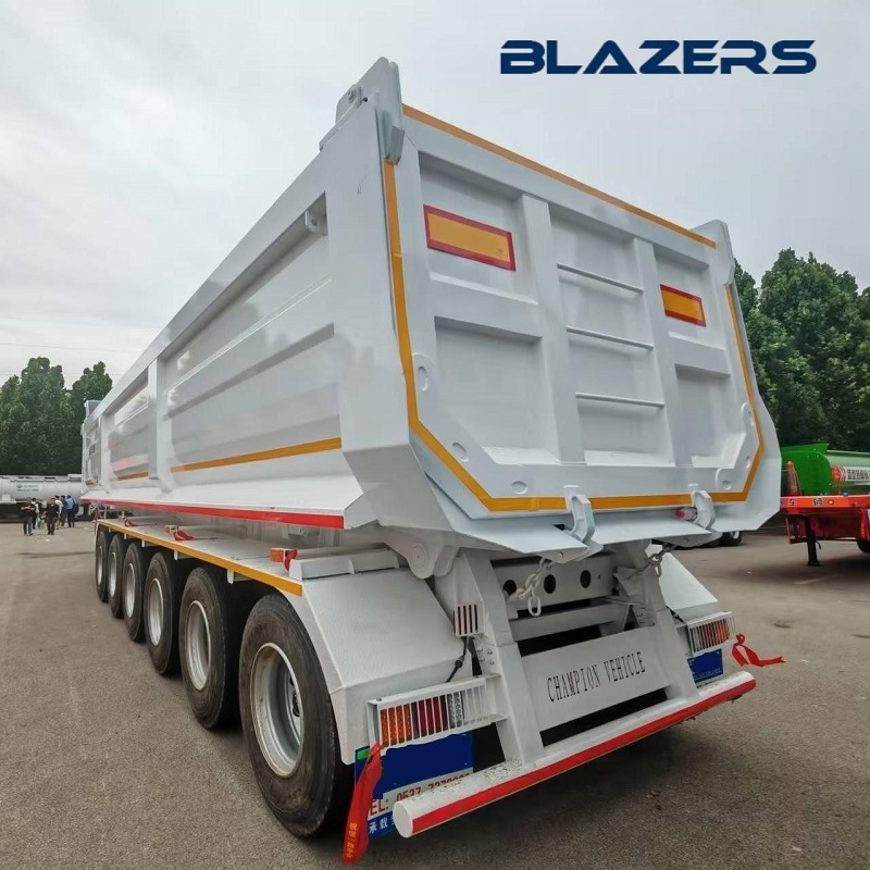 Durable 6 Axles Flatbed Trailer Bulk Goods Transportation For Papua New Guinea