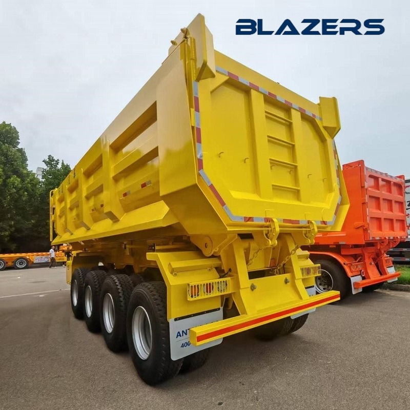 Good Condition 4 Axles 60 Tons Dump Semi Trailer For Mining Construction