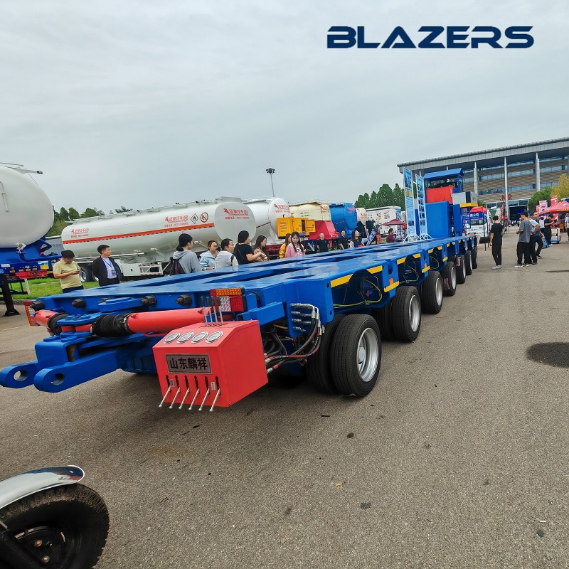 3 4 Axles LowBoy Deck Flatbed Container Gooseneck Excavator Transport Semi Trailer Trucks 100Ton Lowbed Truck Trailer
