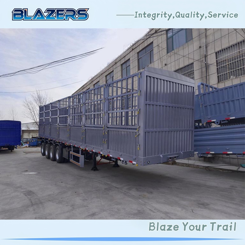 Factory Price 100 Tons 4 Axles Fence Semi Trailer  For Sale