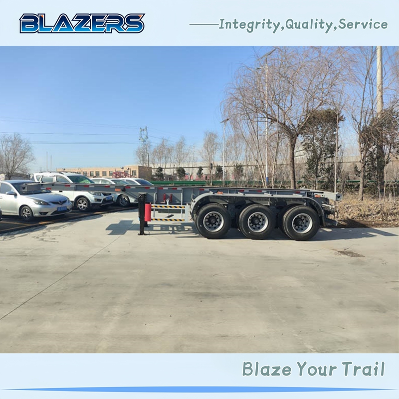 Low Price 3 Axle 50 Tons Skeleton Container Trailer For Container Transportation