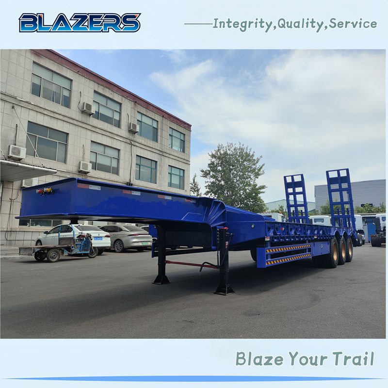 Hot Sale 50Tons BLAZERS Low Flatbed Semi Trailer For Kenya