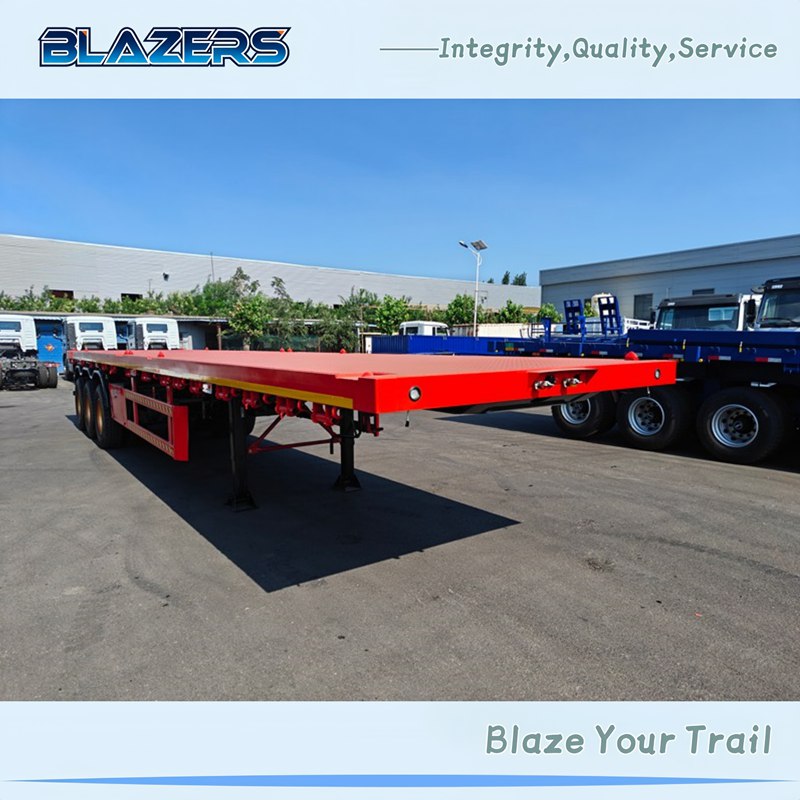 3 Axles 60 Tons Container Flatbed Trailer To Tanzania