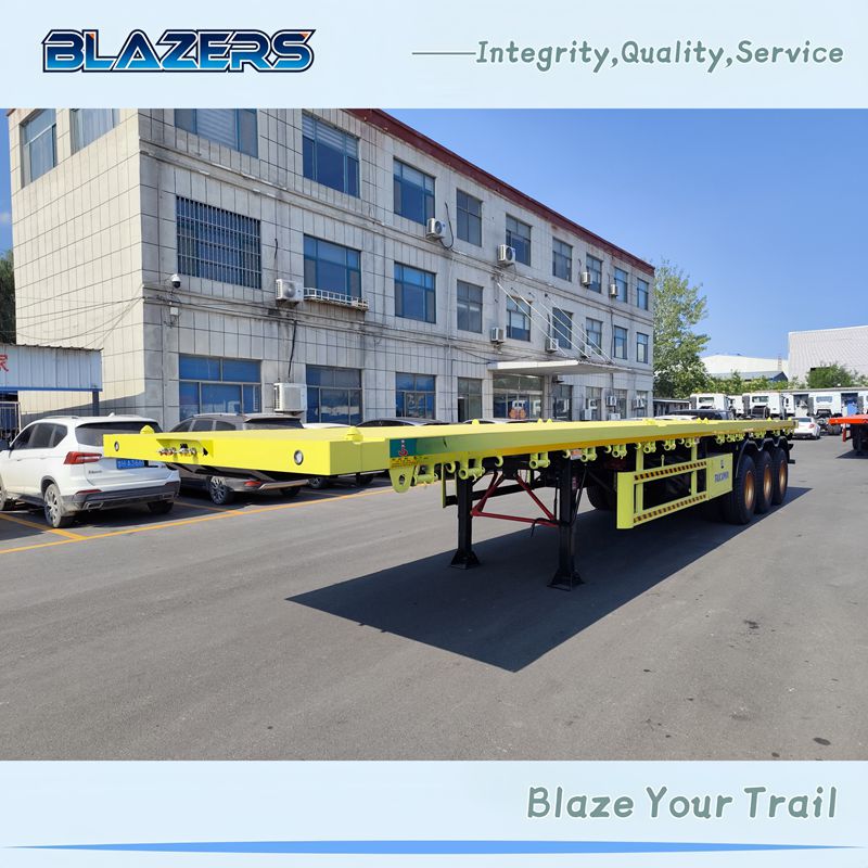In Stock 40 Tons BLAZERS 3 Axles Container Flatbed Trailer For Saudi Arabia