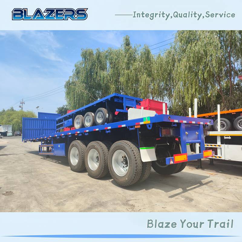 Hot Sale 40 Tons BLAZERS 3 Axles Flatbed Semi Trailer For Mali