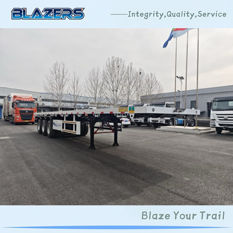 Good Quality 30Tons 3 Axle  Container Flatbed Trailer For Container Delivery