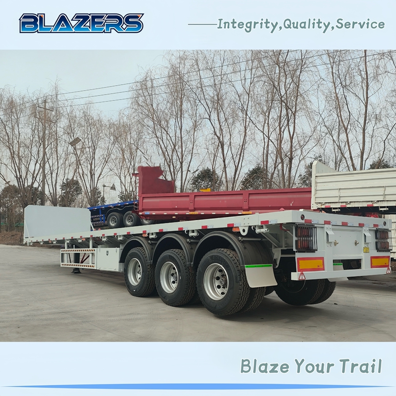 Brand New 50Tons 3 Axles  Container Flatbed Trailer For Tanzania