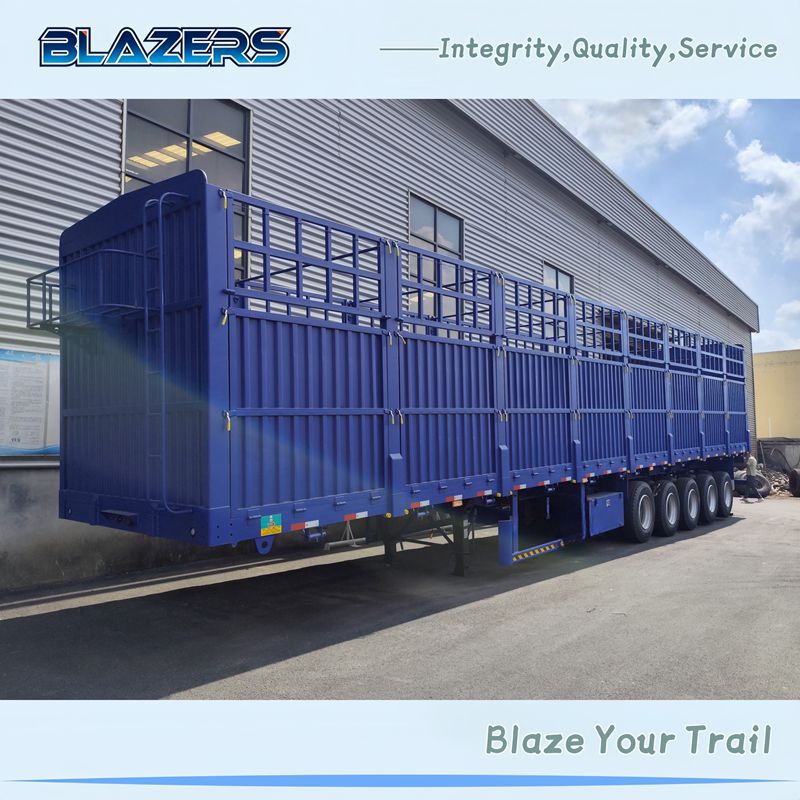 New Price 200 Tons BLAZERS 5 Axles Fence Cargo Trailer For Democratic Republic of the Congo