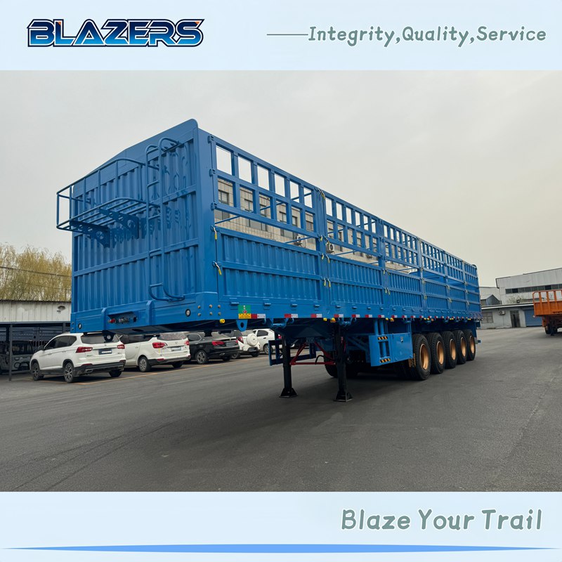 Hot Sale 200 Tons BLAZERS 5 Axles Fence Cargo Semi Trailer For Sierra Leone