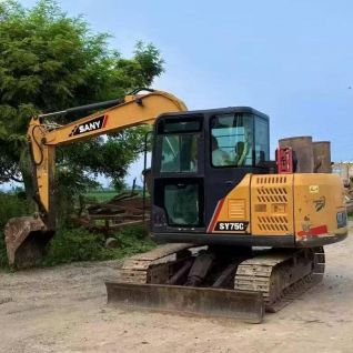 In Stock Second Hand Medium SANY SY75C Crawler Excavator for Landscaping