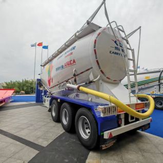 3 Axles Bulk Silo Carrier 30-65 cbm 60 Ton Powder Bulk Cement Tanker Semi Trailer Made from Steel