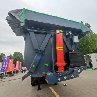 3-axis U-shaped Black Rear Dump Semi-trailer with Double Cylinder Synchronous Lifting