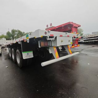 Chinese Truck New 3-axis 40ft Container Flatbed Semi-trailer for Sale