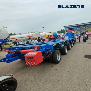 3 4 Axles LowBoy Deck Flatbed Container Gooseneck Excavator Transport Semi Trailer Trucks 100Ton Lowbed Truck Trailer