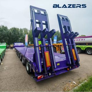 Good Quality 6 Axles Flatbed Trailer Bulk Goods Transportation For Kuwait
