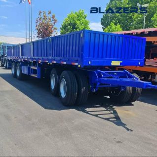 High Performance 4 Axles 80 Tons Drawbar Fence Cargo Trailer for Construction Work