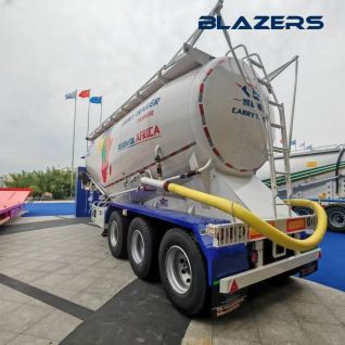 3 Axles Bulk Silo Carrier 30-65 cbm 60 Ton Powder Bulk Cement Tanker Semi Trailer Made from Steel