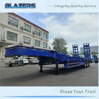 Hot Sale 50Tons BLAZERS Low Flatbed Semi Trailer For Kenya