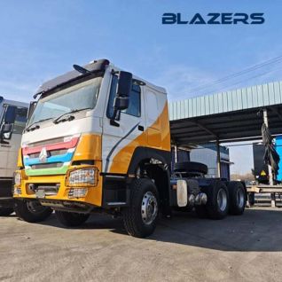 Used 371HP SINOTRUK HOWO 6X4 Truck Head To Zambia