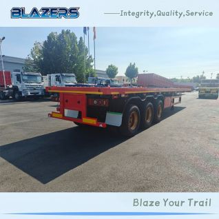 New Durable 3 Axles 60 Tons Flat-boy Trailer For Daily Necessity Transportation