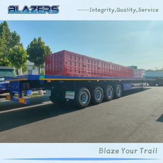 New Price 80 Tons BLAZERS 4 Axles Flatbed Semi Trailer For  Kuwait