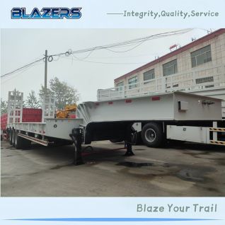 Hot Sale 50 Tons BLAZERS 3 Axles Low Bed Semi Trailer For Nigeria