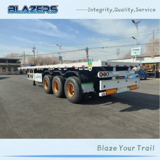 FactoryP Price  3-Axle 50-Ton Flatbed Semi-Trailers For Container Transportation
